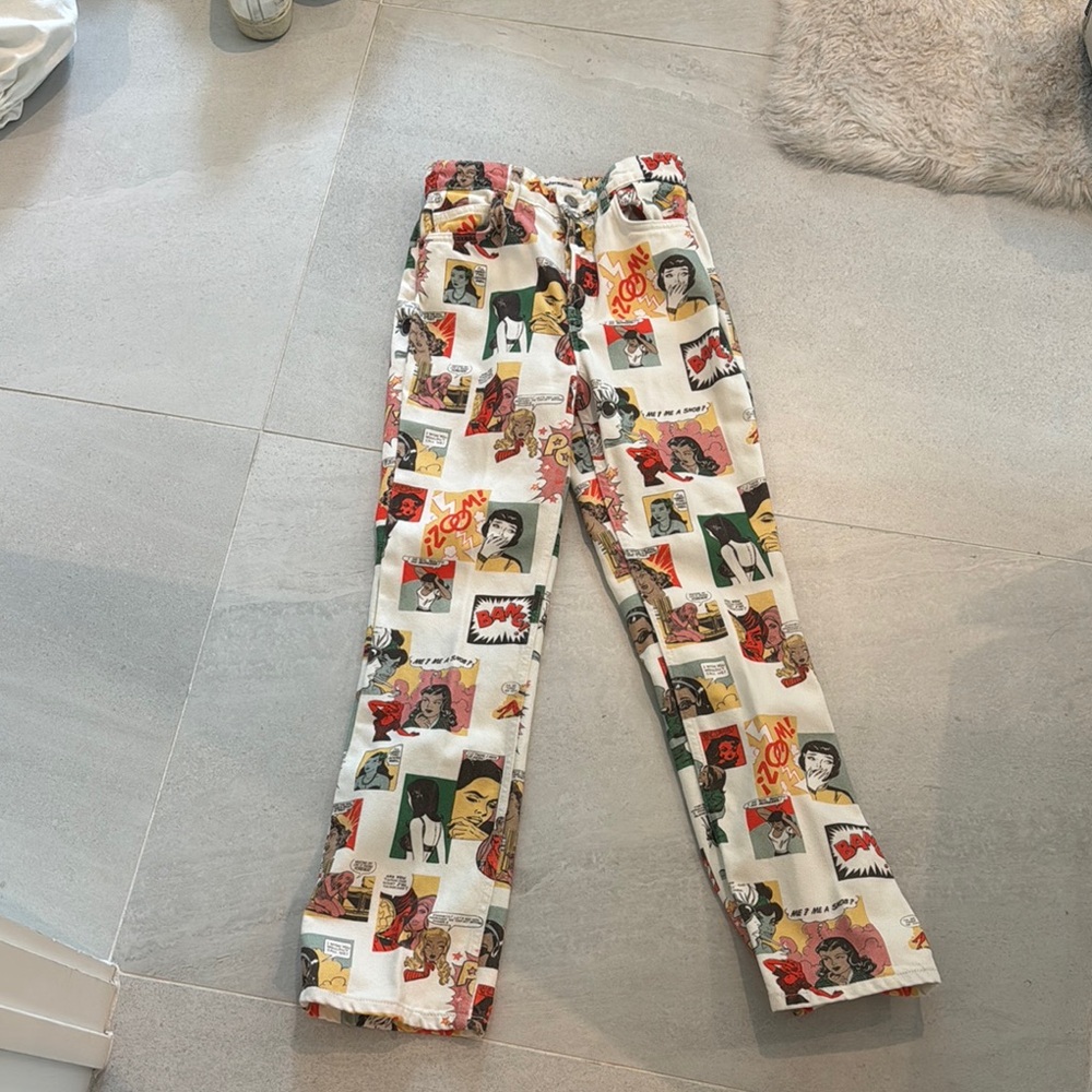 Reformation Comic Print Pants - Multicolor